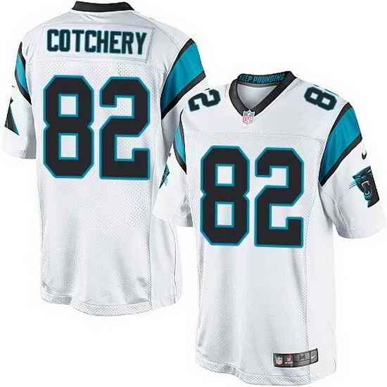 Nike Panthers #82 Jerricho Cotchery White Team Color Mens Stitched NFL Elite Jersey